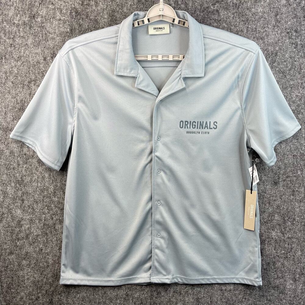 Brooklyn Cloth Mens Casual Button-Down Shirt Size XL Gray